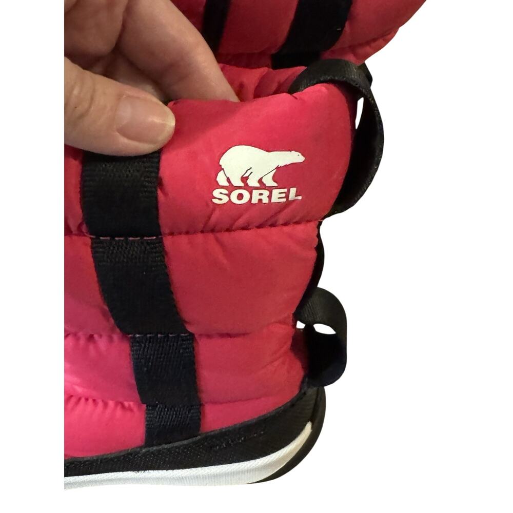 Sorel Youth Flurry Snow Boots Girls Size 3 Pink Black Waterproof Winter - Picture 3 of 7